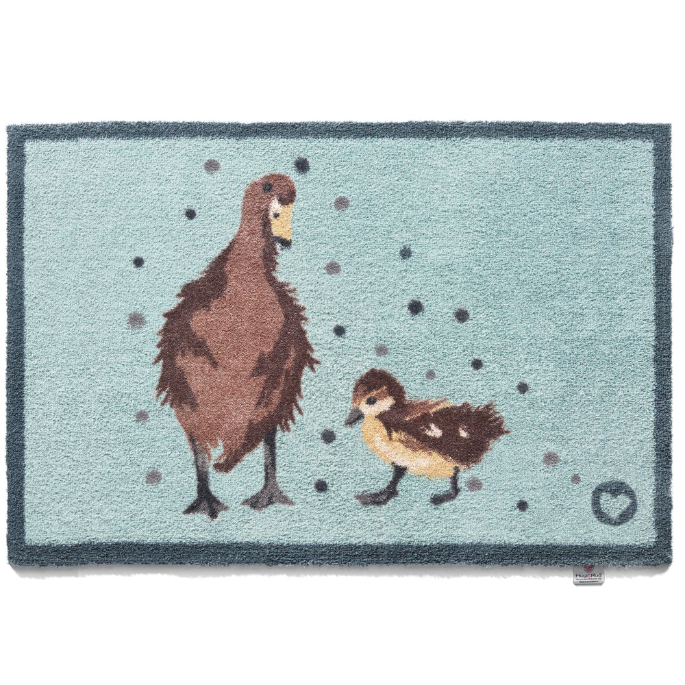 Ducks 1 Blue Cotton Washable Doormat 5