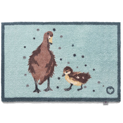 Ducks 1 Blue Cotton Washable Doormat 5