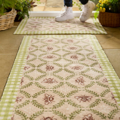 Beehive Doormat Lifestyle in Beige and Green 3