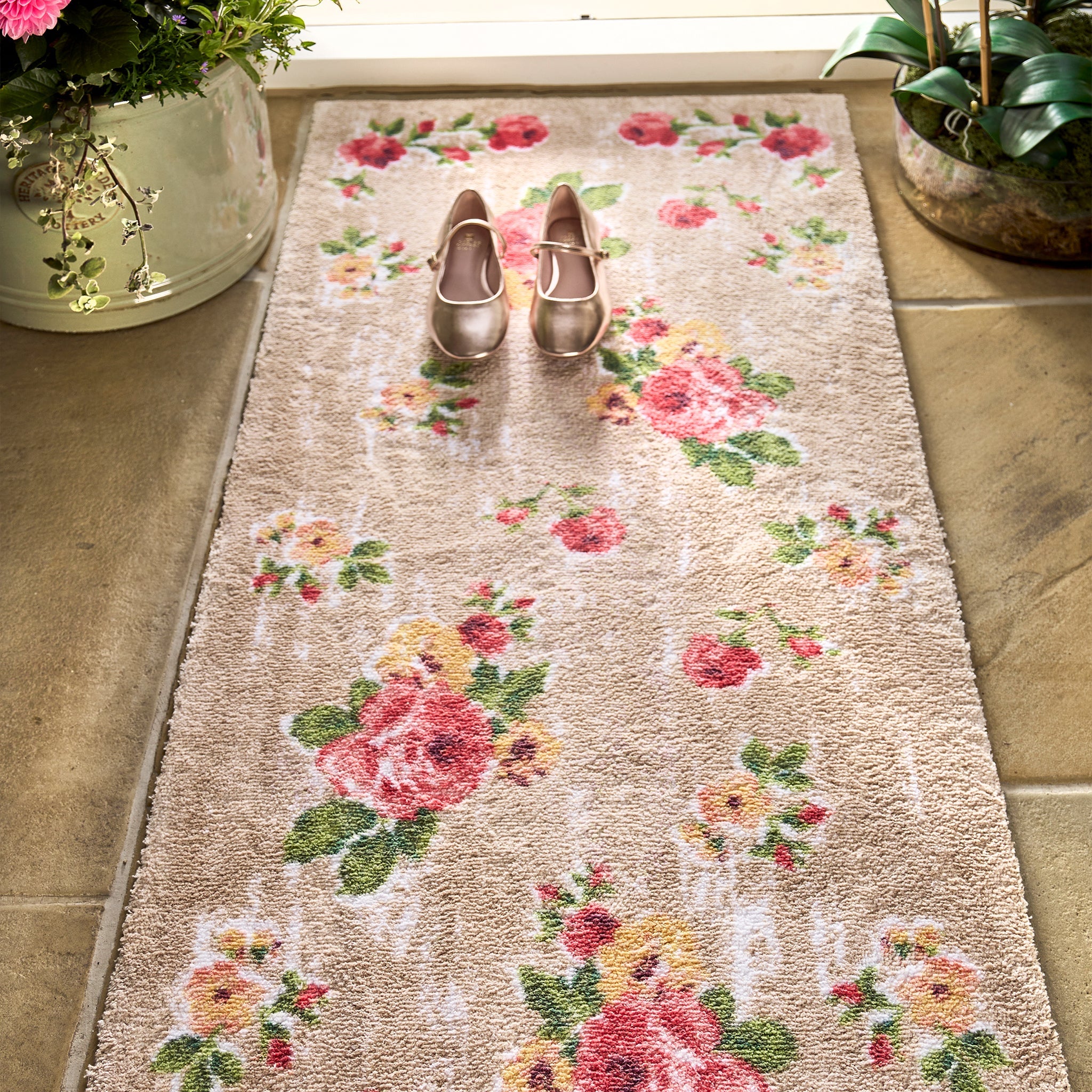 Vintage Rose Washable Doormat Lifestyle 3