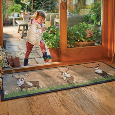 Deer 1 Beige Washable Doormat 2
