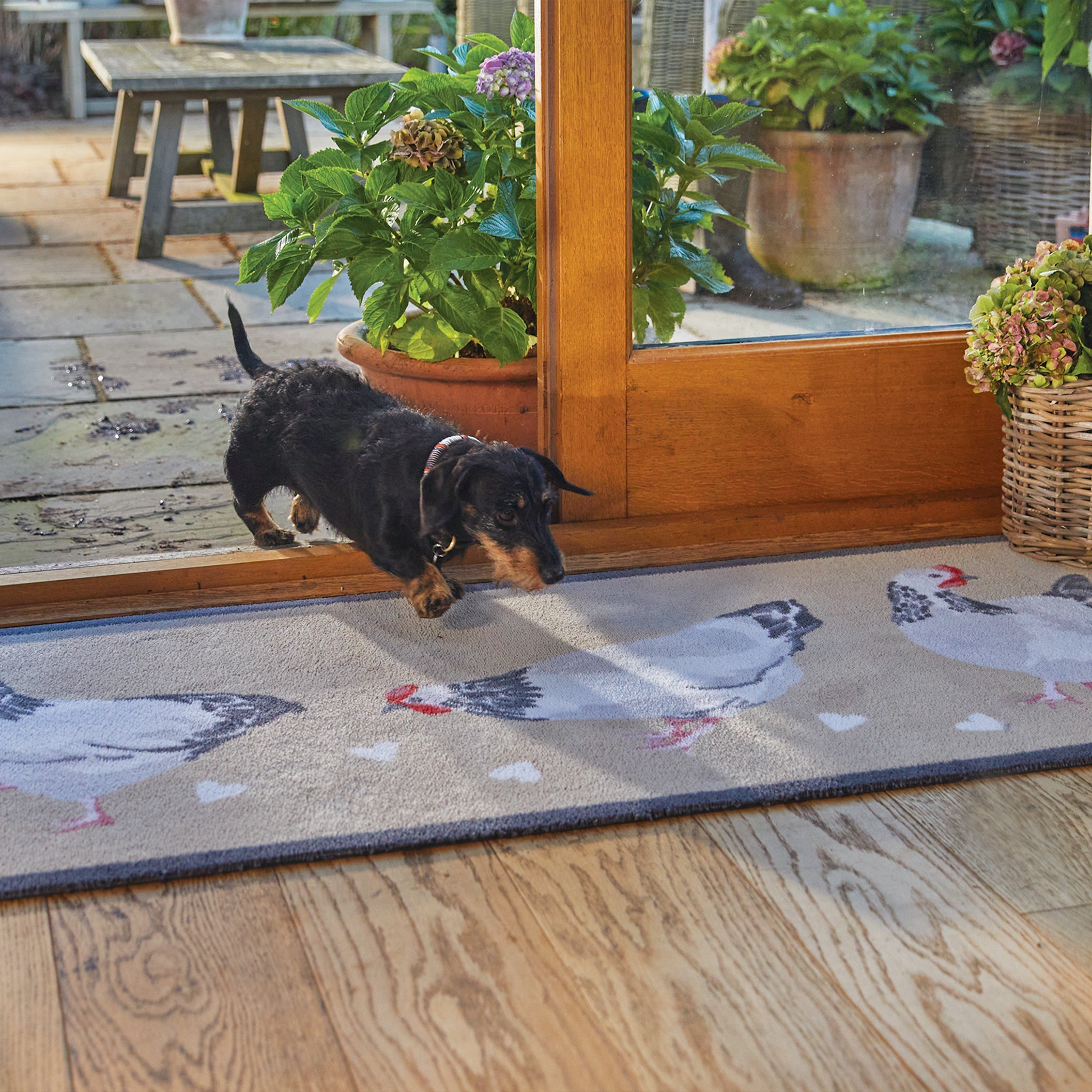 Chicken 1 Beige Washable Doormat 3