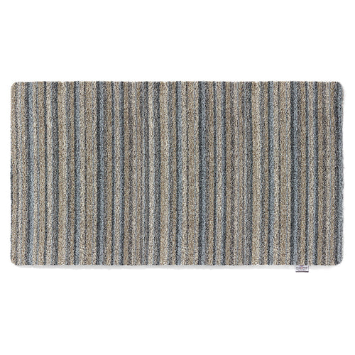 Ribbon Grey Striped Washable Doormat