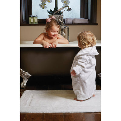 Bamboo Border White Bathmat 2