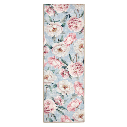 Blooming Peonies Blue Eco-Washable Runner 7