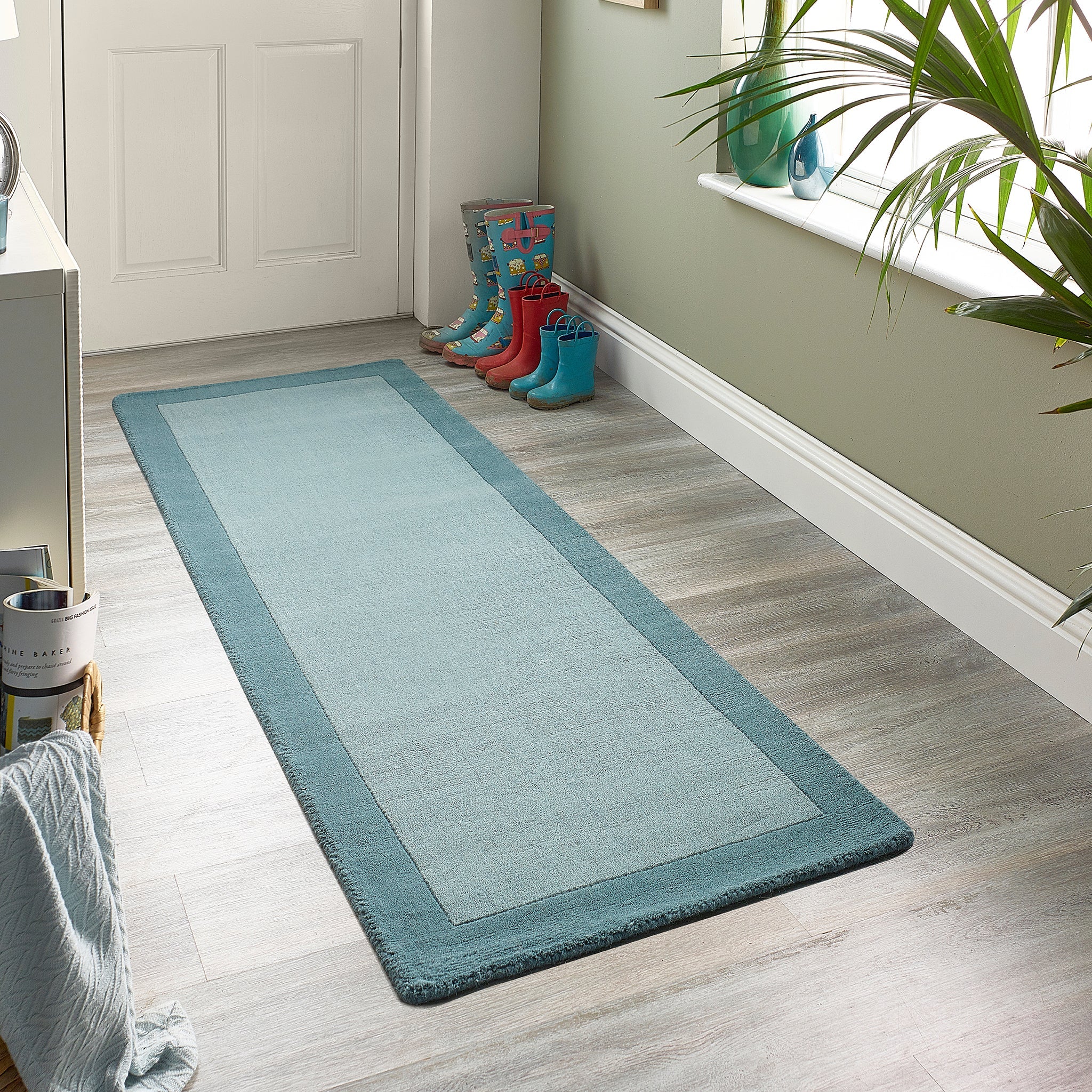 Borders Wool Rug Duck Egg 4