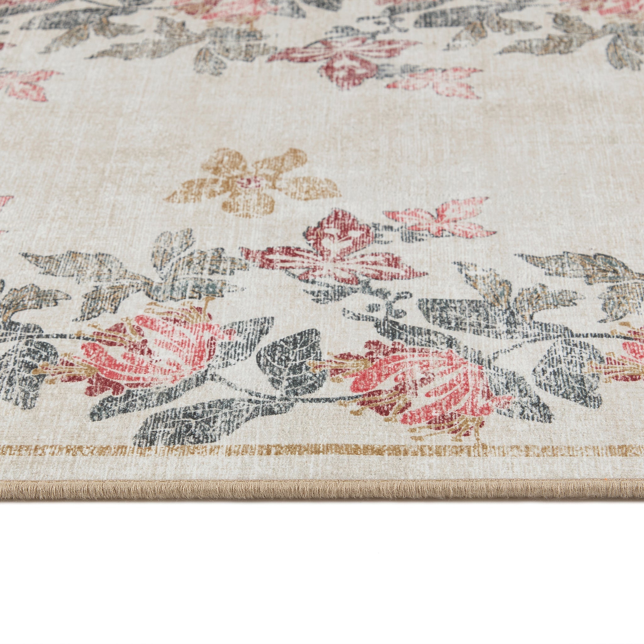 Hug Rug Botanical Border Washable Rug Pattern