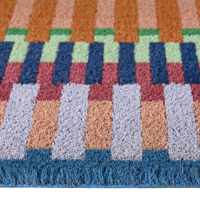 Bright Broken Stripe Coir Doormat 3