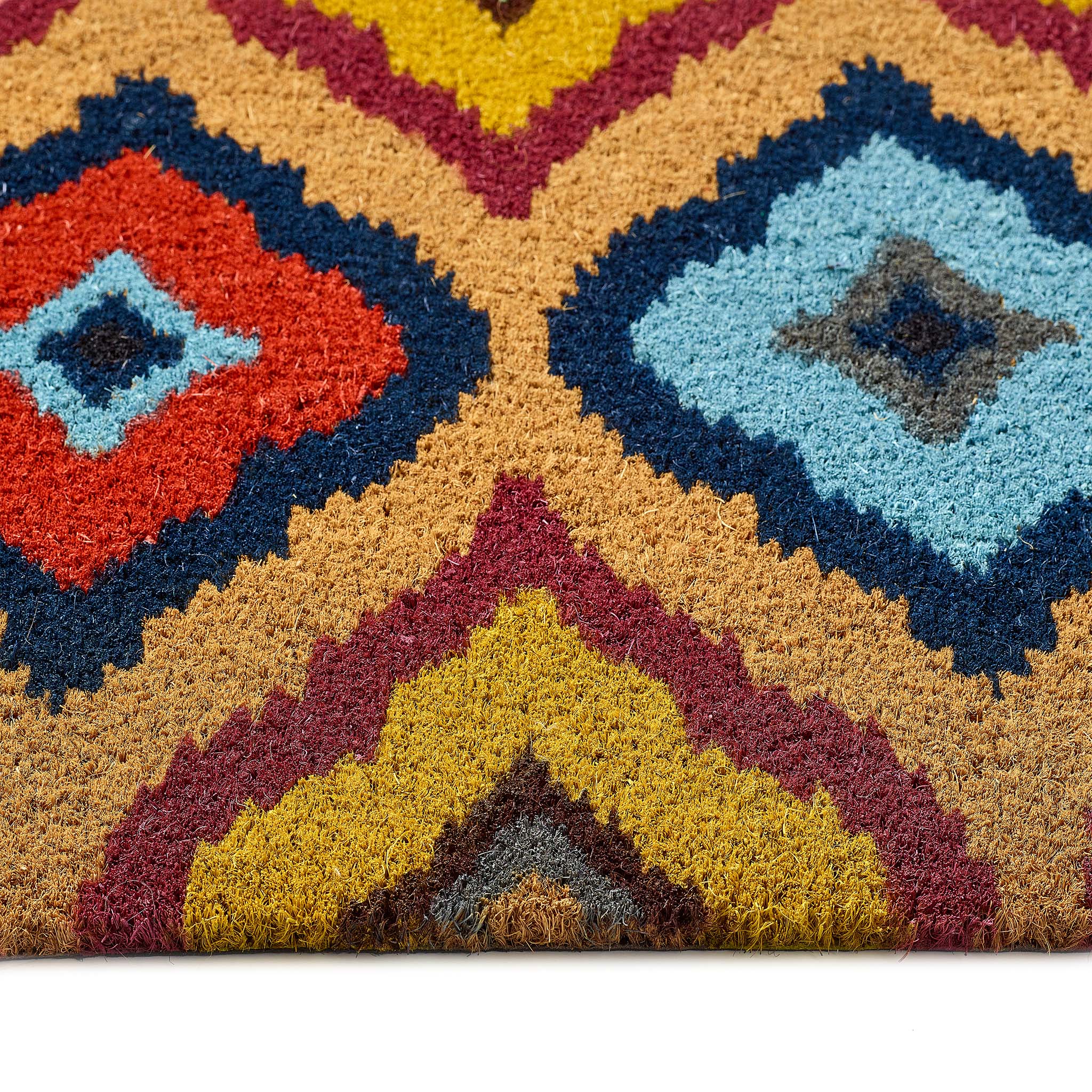Bright Ikat Coir Doormat 3