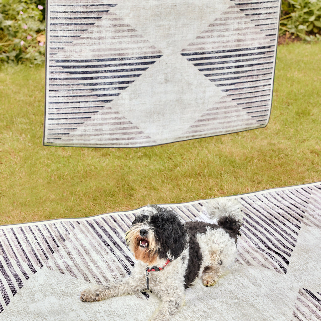 Chevron Charcoal EcoWashable Rug Hug at Home