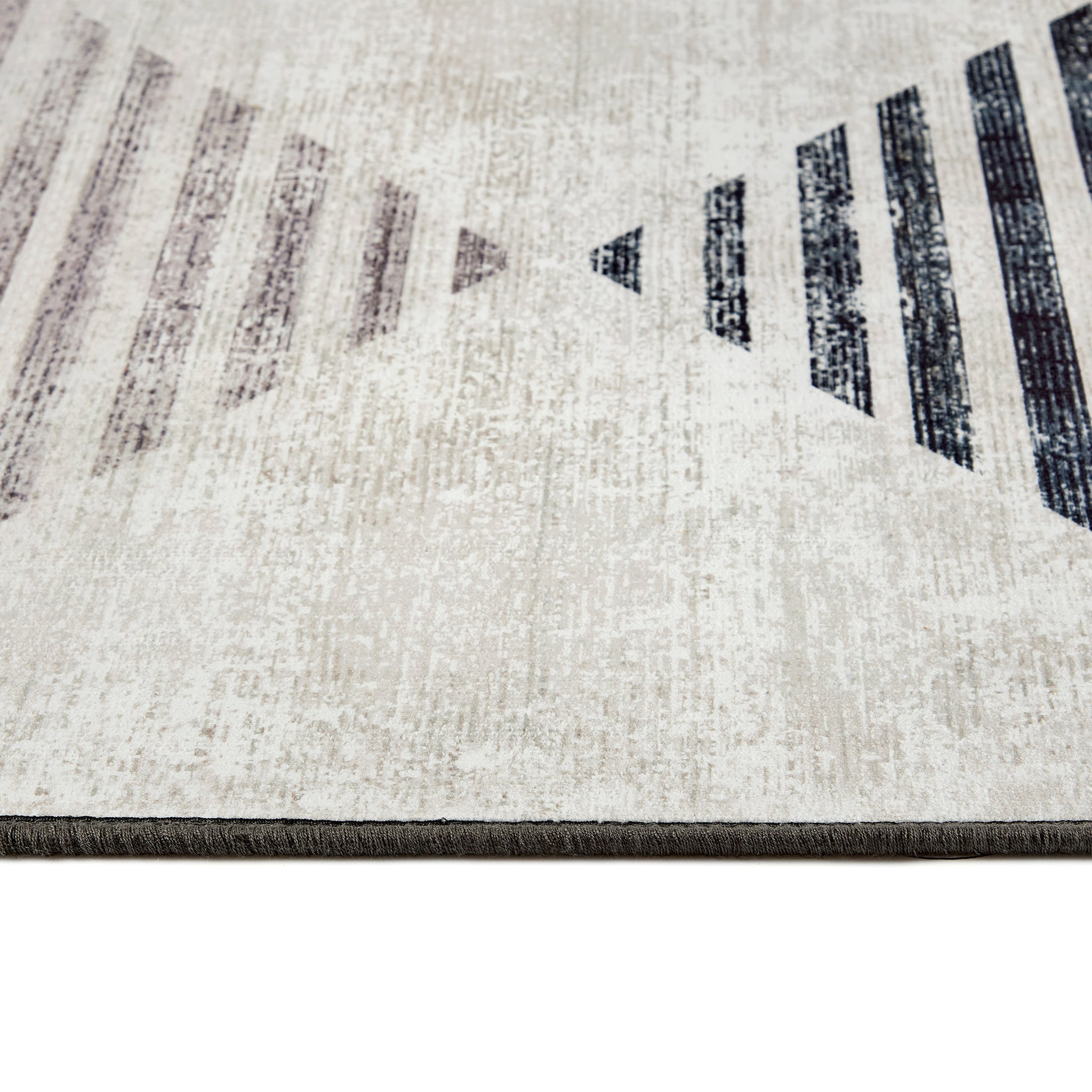 Hug Rug Chevron Charcoal Washable Rug Texture Close Up