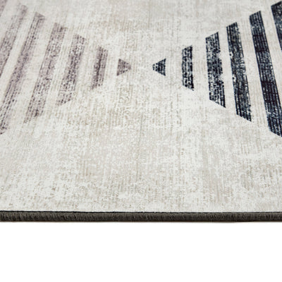 Hug Rug Chevron Charcoal Washable Rug Texture Close Up