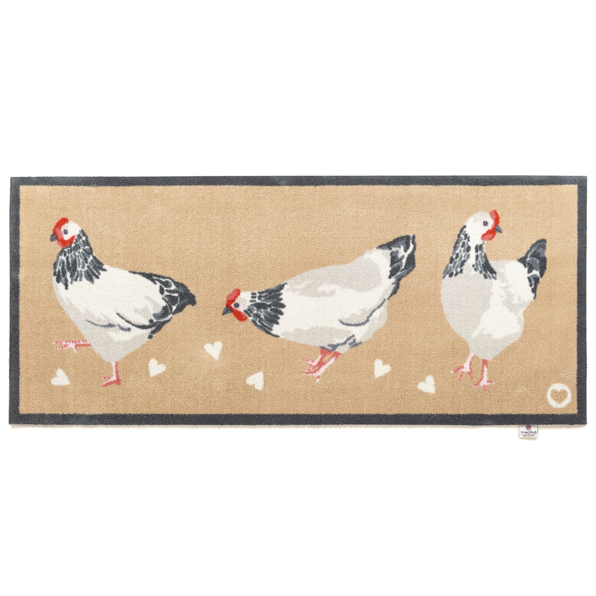 Chicken 1 Beige Washable Runner 6