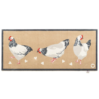 Chicken 1 Beige Washable Runner 6