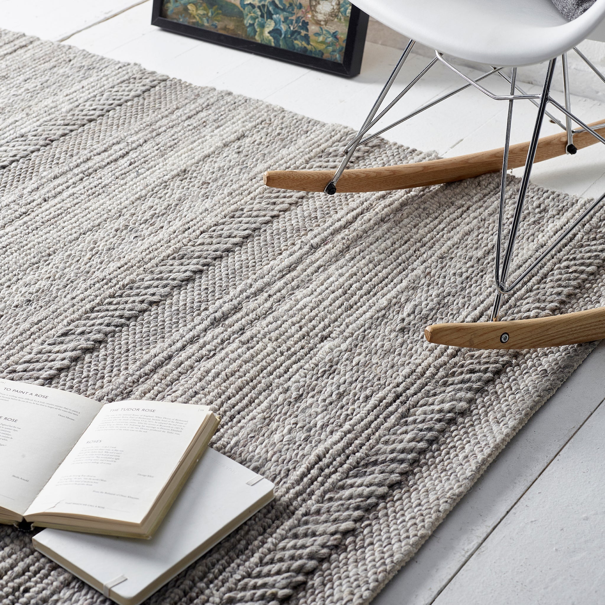 Chunky Knit Rug Grey/Natural 4