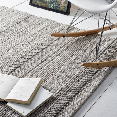 Chunky Knit Rug Grey/Natural 4