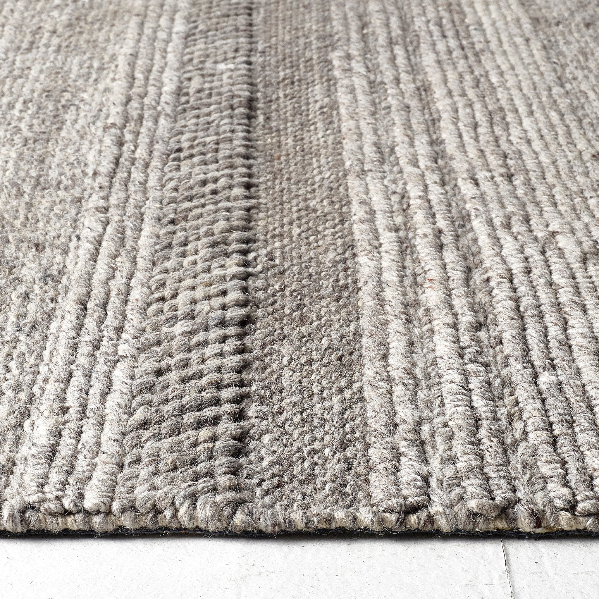 Chunky Knit Rug Grey/Natural 5