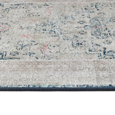 Hug Rug Classical Blue Washable Rug Texture Close Up