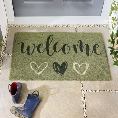 Welcome Sage Coir Doormat 2