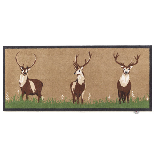Deer 1 Beige Washable Runner 6