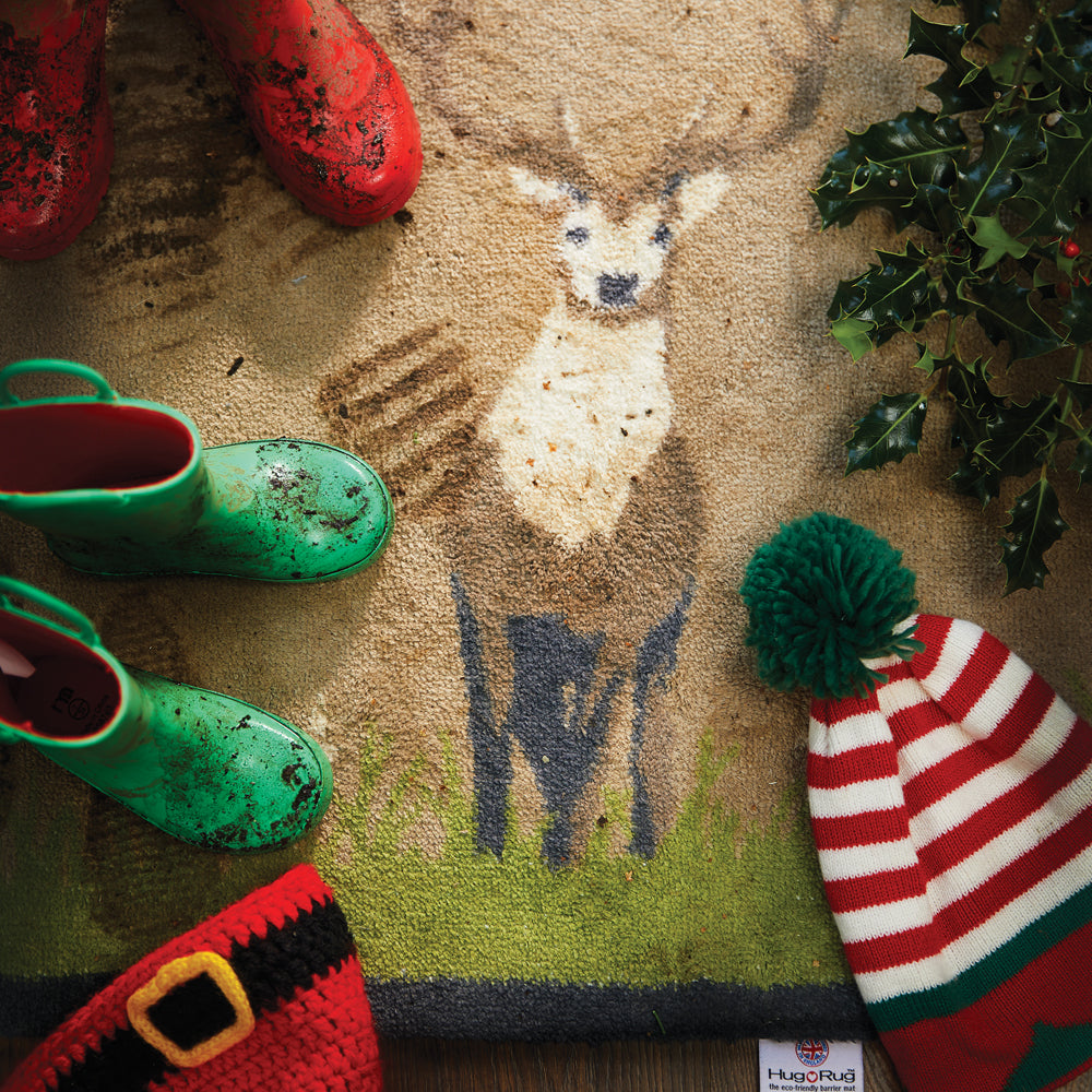 Deer 1 Beige Washable Doormat 4