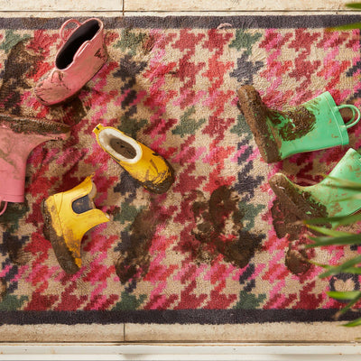 Designer 27 Houndstooth Pink Doormat 5