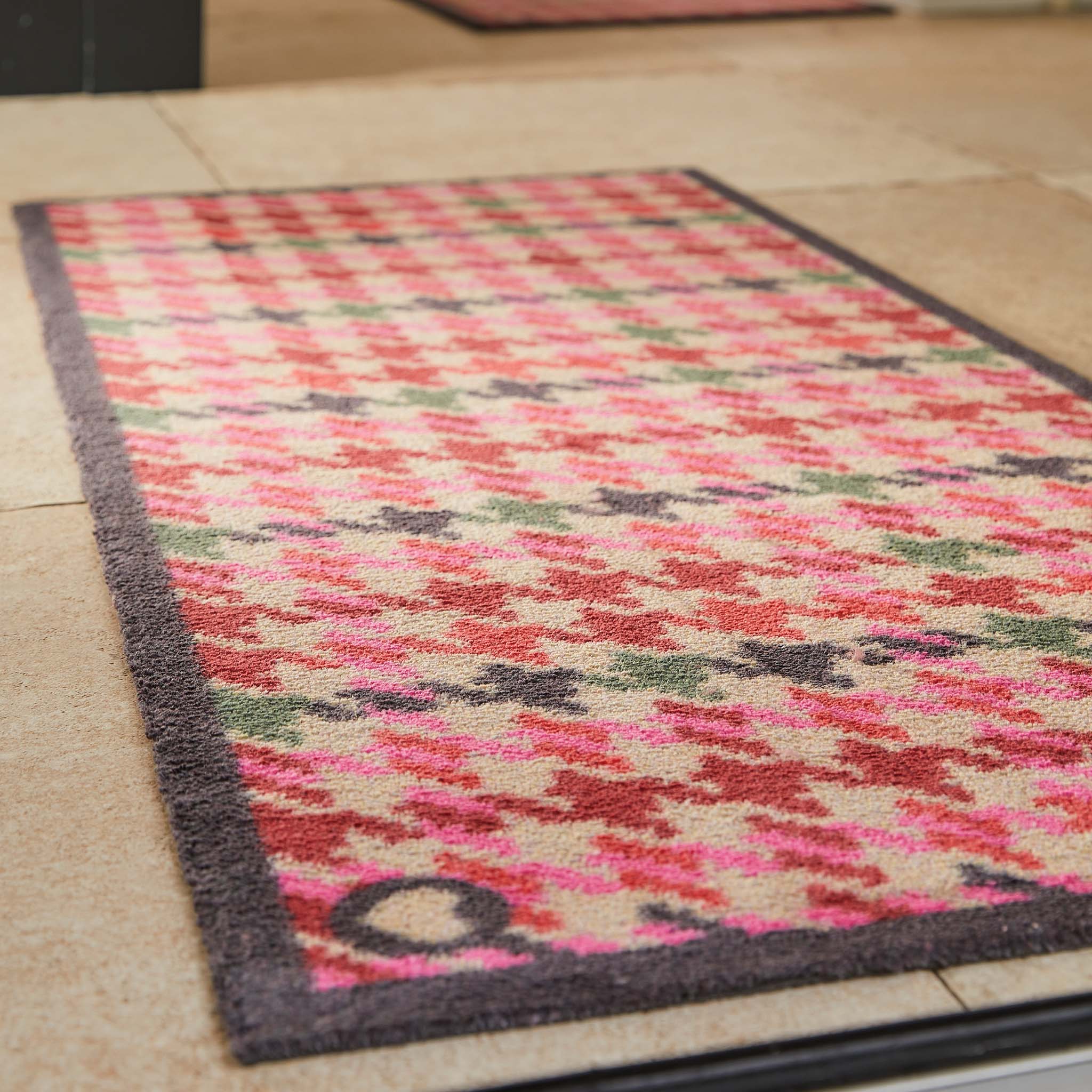 Designer 27 Houndstooth Pink Doormat 4