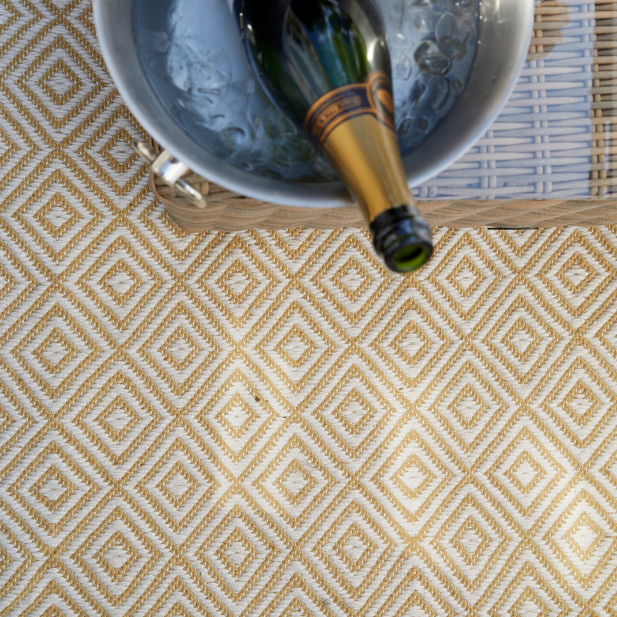 Diamond Washable Rug Gold 2
