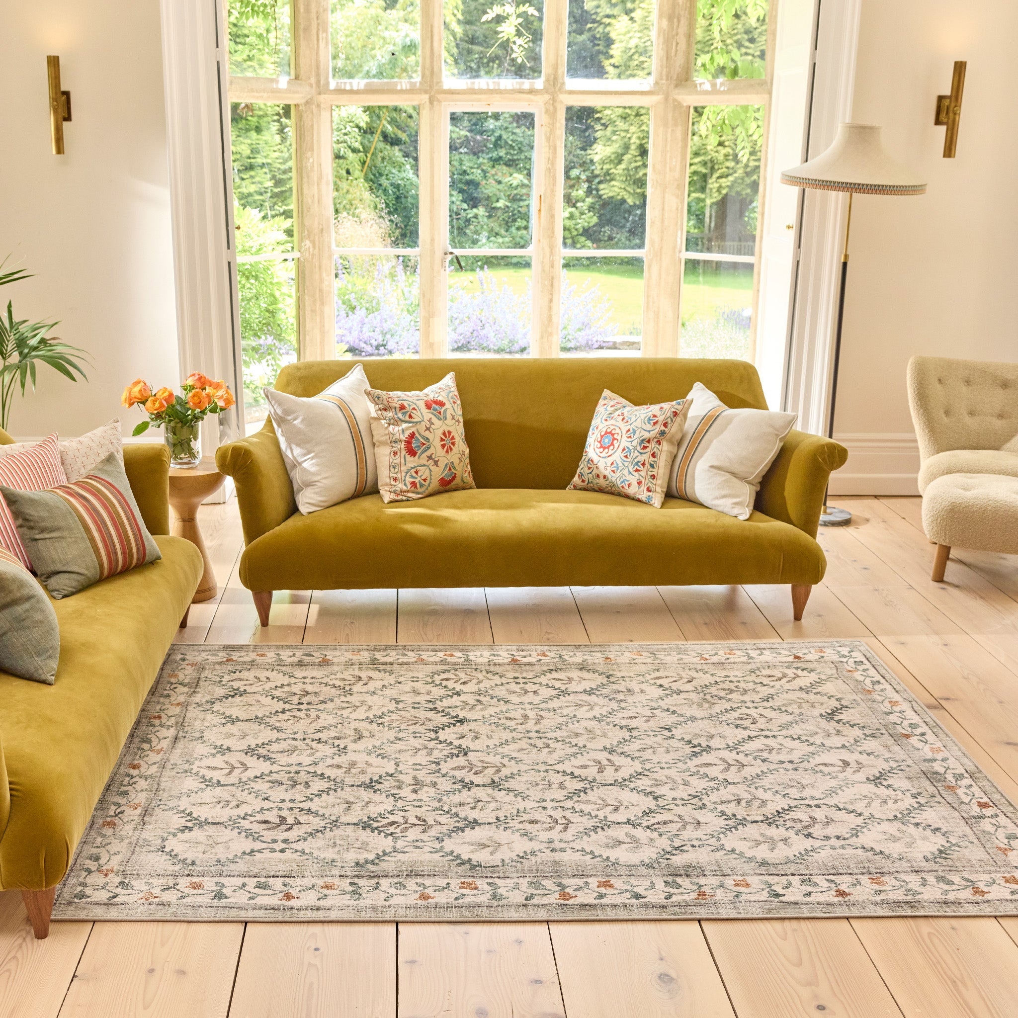 Hug Rug English Garden Washable Living Room Rug