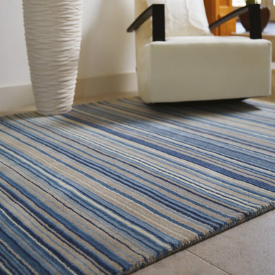 Fine Stripes Rug Blue/Beige 3