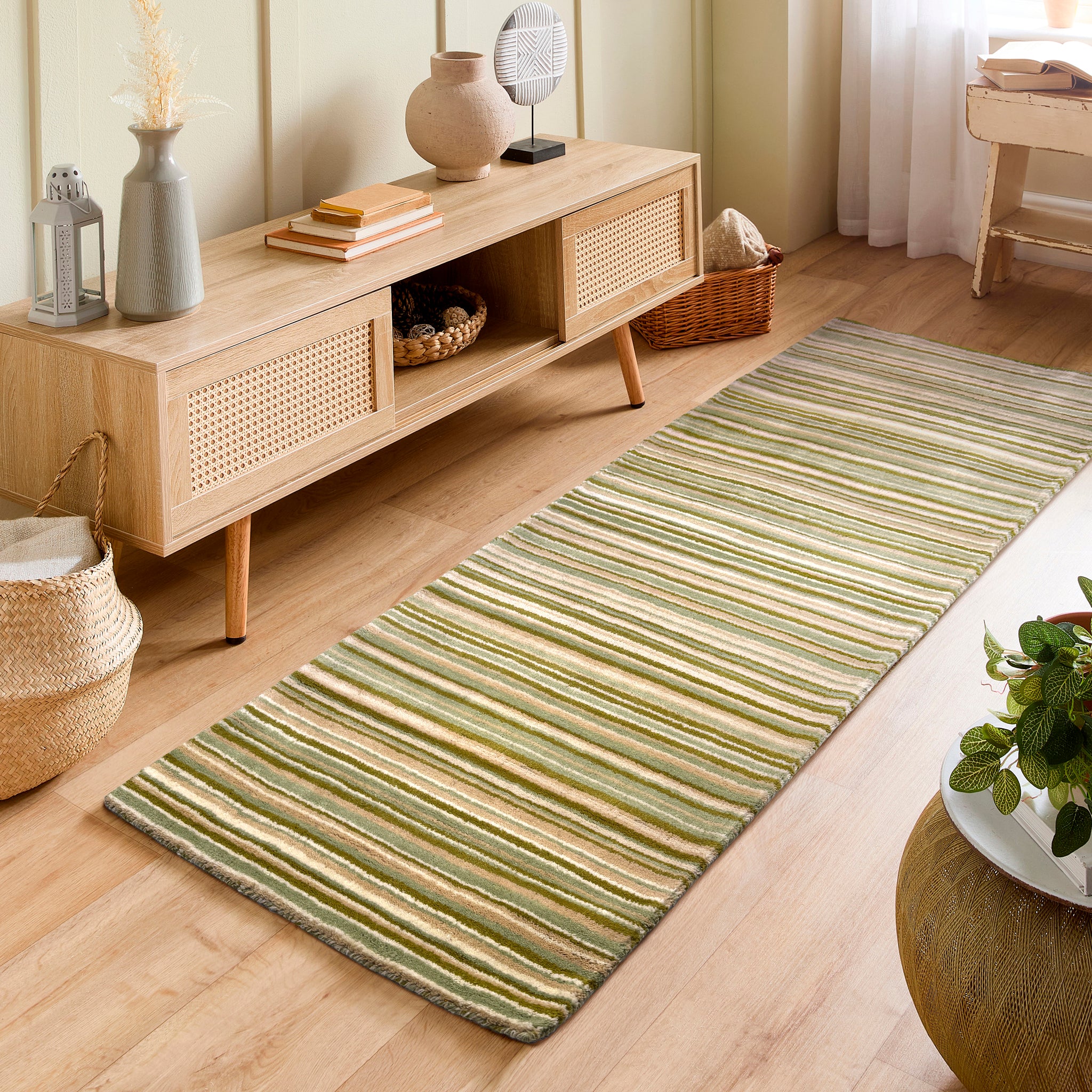 Fine Stripes Rug Green