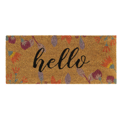 Floral Hello Coir Doormat 3