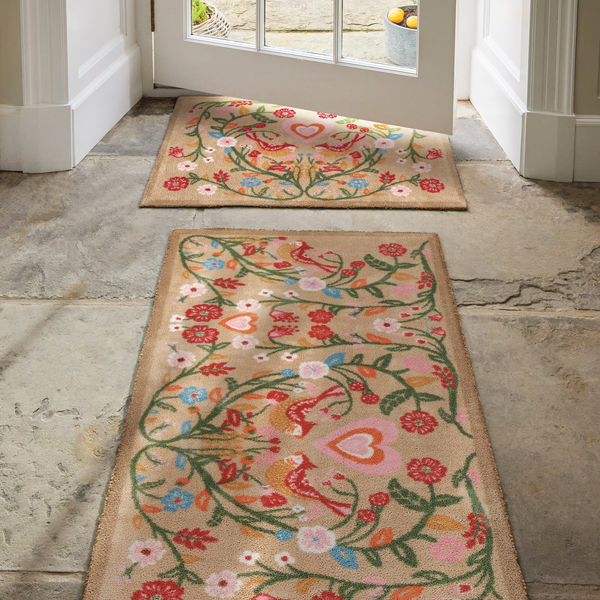 Garden Lovebirds Washable Doormat 2