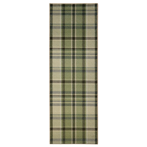 Isla Plaid Green Eco-Washable Rug