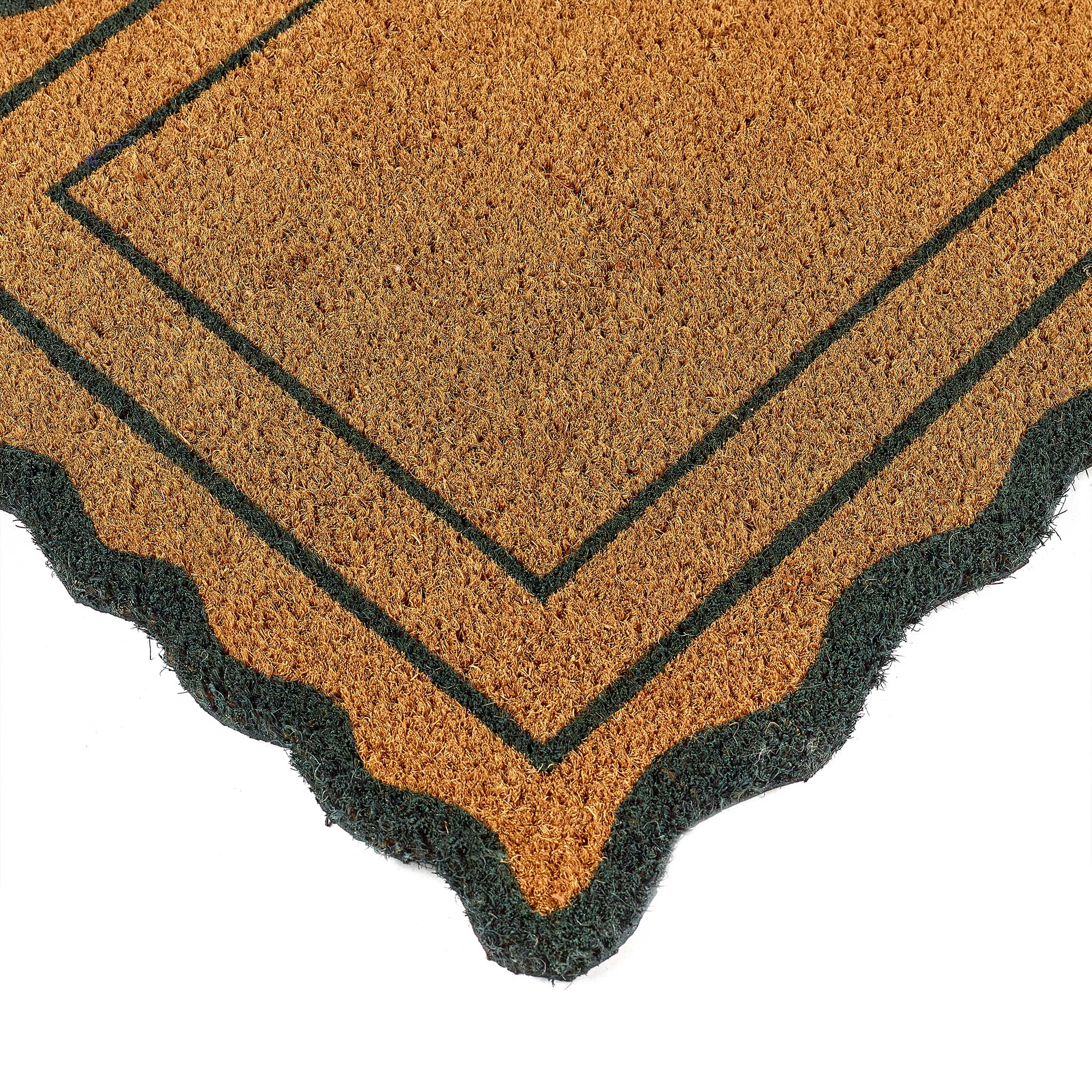 Green Scallop Border Coir Doormat 4