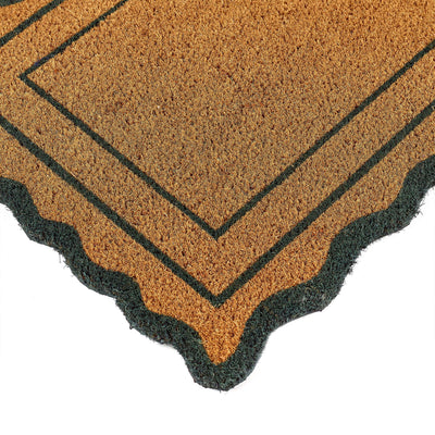 Green Scallop Border Coir Doormat 4
