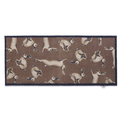 Hare 1 Brown Washable Runner 6