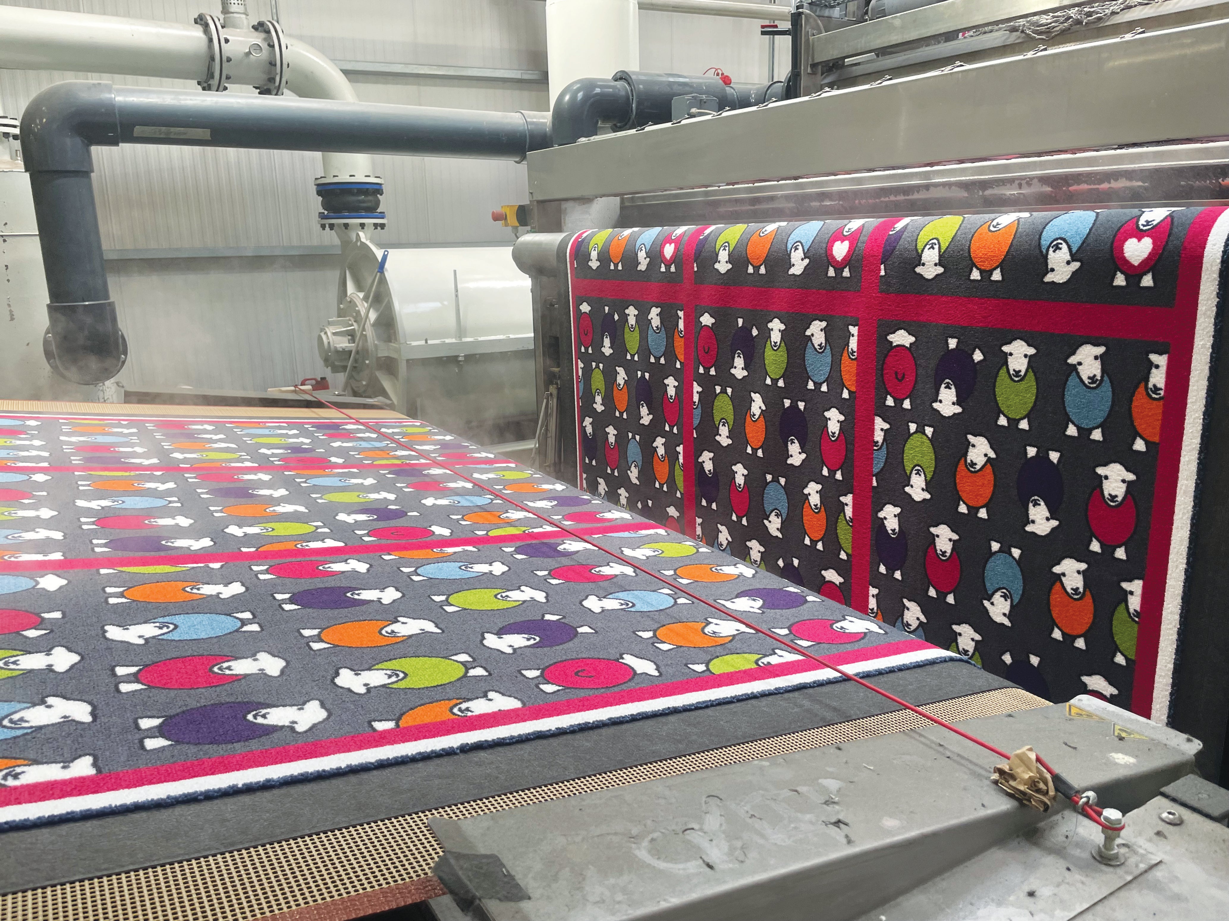 Herdy mats being printed in a factory