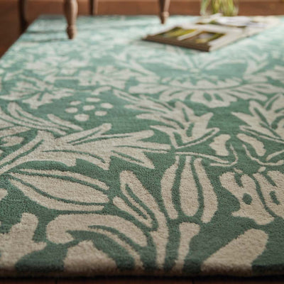 Heritage Floral 1 Rug Soft Teal Green 2