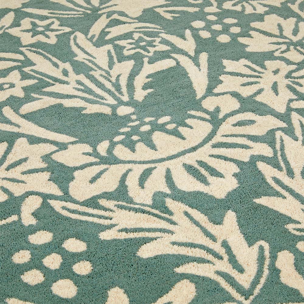 Heritage Floral 1 Rug Soft Teal Green 3