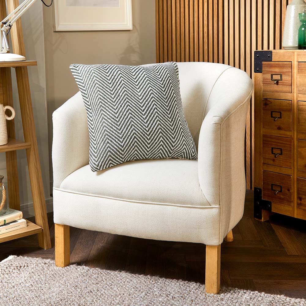 Herringbone Cushion Dark Green 3
