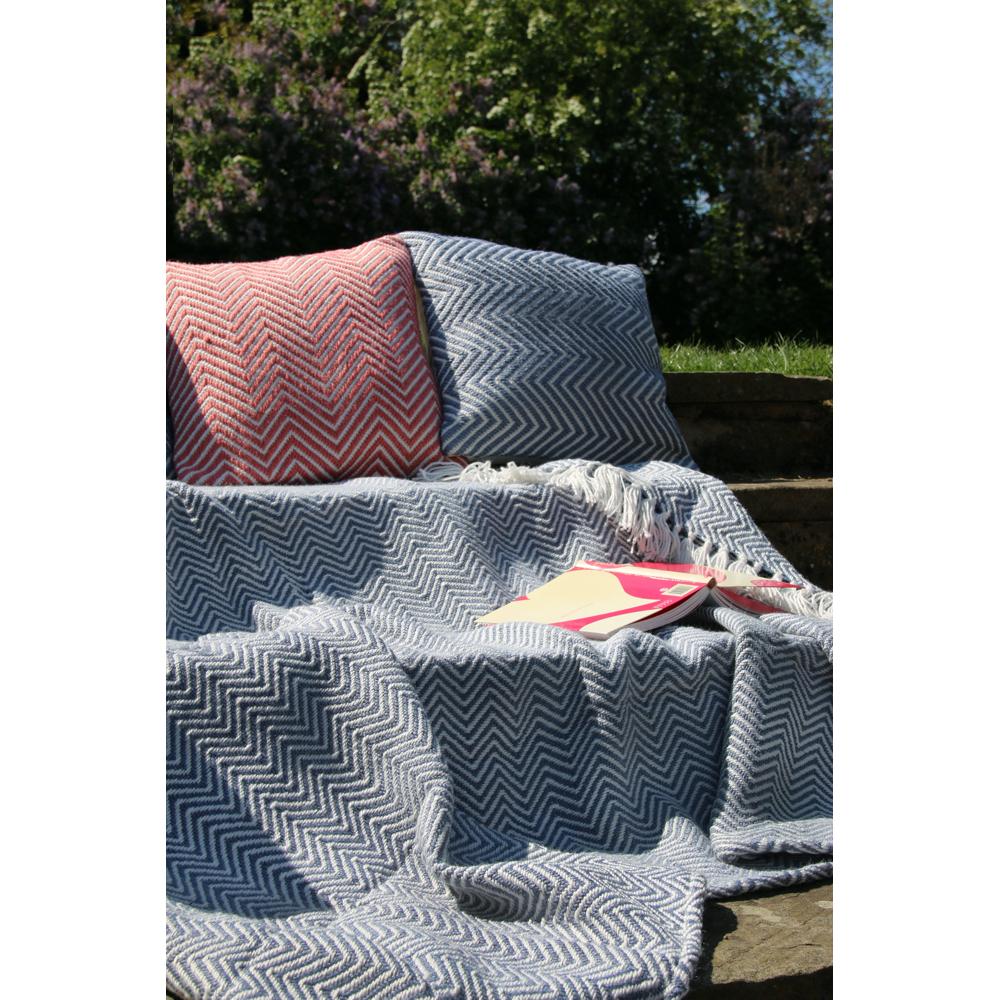 Herringbone Throw Denim Blue 3