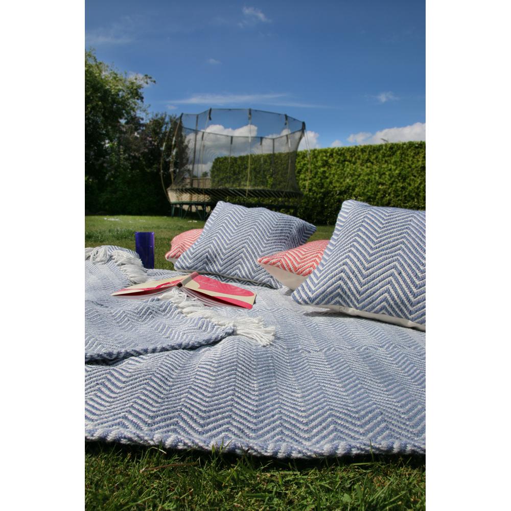 Herringbone Cushion Denim Blue 3
