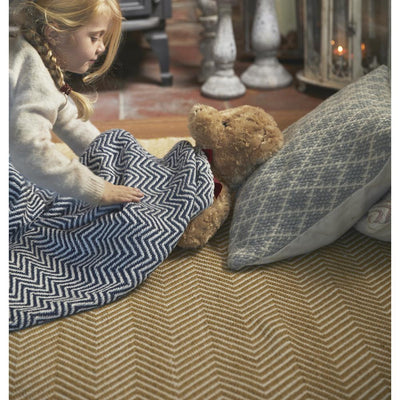 Herringbone Throw Navy 3