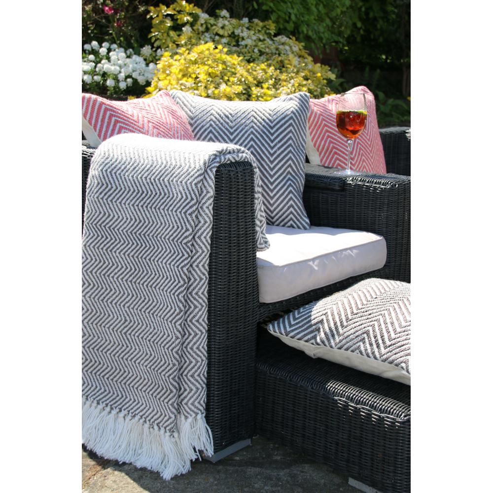 Herringbone Throw Warm Grey 3
