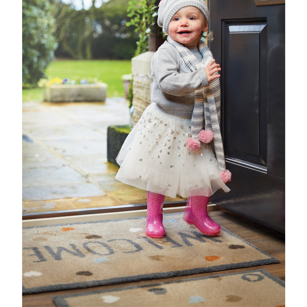 Home 34 Welcome Beige Washable Doormat 3