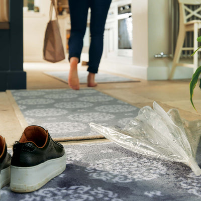 Home 44 Grey Cotton Washable Doormat 3