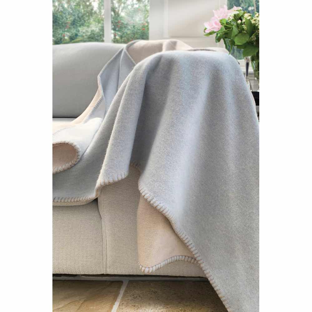 Luxury Wool Throw Ice and Sandstone 4