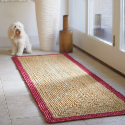 Jute Border Rug Raspberry 3