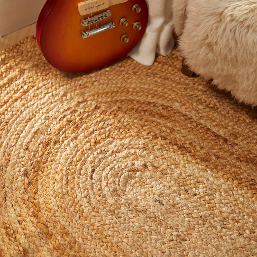 Jute Extra Rug Plain Oval 3